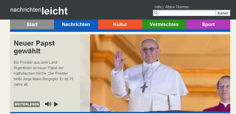 Bildschirmfoto www.nachrichtenleicht.de
